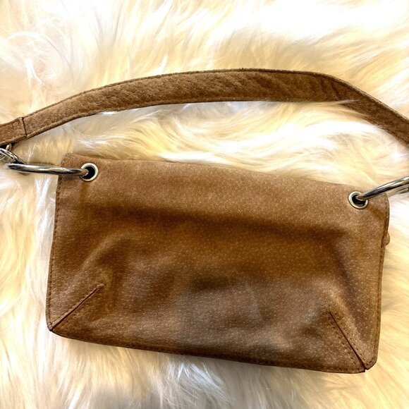 Wilsons Leather Maxima Tan Suede Wallet Purse boho retro Y2k 90s Luxury Brown - Picture 9 of 14